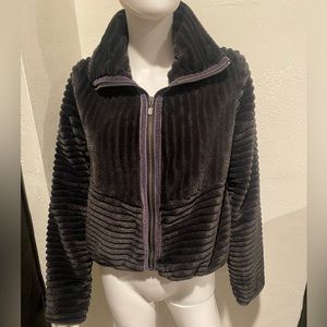 Anthropology dark purple fur jacket Brand new with tags size SMALL
